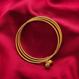 BR162 24KT Bracelet Bangle for Women, Three Laps, Clouds Design