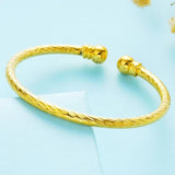 Vintage 24KT Open Bracelet Bangle for Women Girl Bride
