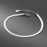 925 Silver Sparkling Snake Chain Bracelet Adjustable Fine Jewelry