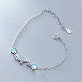 925 Silver Charm Moonstone Bracelet for Women Gift
