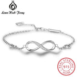 925 Silver Infinity Bracelet CZ 8 Shape Chain Jewelry Gift