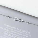 925 Silver Infinity Bracelet CZ 8 Shape Chain Jewelry Gift