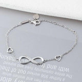 925 Silver Infinity Bracelet CZ 8 Shape Chain Jewelry Gift