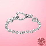 925 Silver Chunky Infinity Knot Chain Bracelet Infinite Love Bracelet