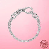 925 Silver Chunky Infinity Knot Chain Bracelet Infinite Love Bracelet