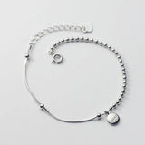 925 Sterling Silver Irregular Lucky Charms Chain Bracelet Beads