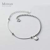 925 Sterling Silver Irregular Lucky Charms Chain Bracelet Beads