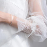925 Silver Snake Chain Bracelet Double Layers Bead Chain
