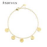 925 Sterling Silver Charm Coins Chain Bracelet Women Jewelry