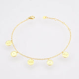 925 Sterling Silver Charm Coins Chain Bracelet Women Jewelry