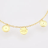 925 Sterling Silver Charm Coins Chain Bracelet Women Jewelry