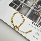925 Sterling Silver U-shaped Connected Bracelet Hip-hop Punk Chain Jewelry