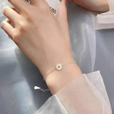 Real 925 Sterling Silver Darling Daisy Chain Bracelet Women Jewelry