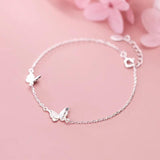 MloveAcc Silver Butterfly Bracelet 925 Sterling Silver Chain Jewelry