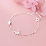 MloveAcc Silver Butterfly Bracelet 925 Sterling Silver Chain Jewelry