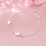 MloveAcc Silver Butterfly Bracelet 925 Sterling Silver Chain Jewelry