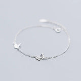 MloveAcc Silver Butterfly Bracelet 925 Sterling Silver Chain Jewelry