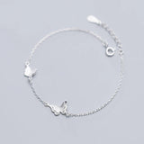 MloveAcc Silver Butterfly Bracelet 925 Sterling Silver Chain Jewelry