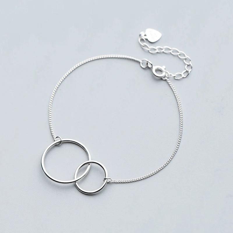 MloveAcc 925 Silver Double Loop Linked Bracelet