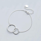 MloveAcc 925 Silver Double Loop Linked Bracelet