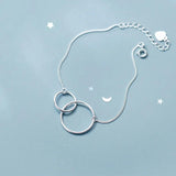 MloveAcc 925 Silver Double Loop Linked Bracelet