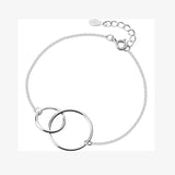 MloveAcc 925 Silver Double Loop Linked Bracelet