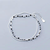 925 Sterling Silver Women's Double Layer Smooth Bracelet Gift