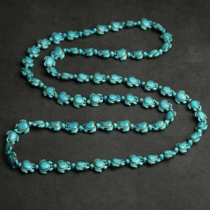 Natural Turquoise Tortoise Gemstone Necklace 36 inches Chain