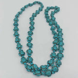 Natural Turquoise Tortoise Gemstone Necklace 36 inches Chain