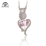 CZ Rose Style Silver Chain Necklace