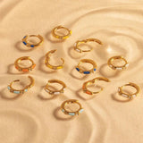 Colorful Hoop Earrings Enamel Dripping Oil Zircon Crystals Huggie Earring