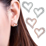 925 Silver Teal Heart & Feather Earrings