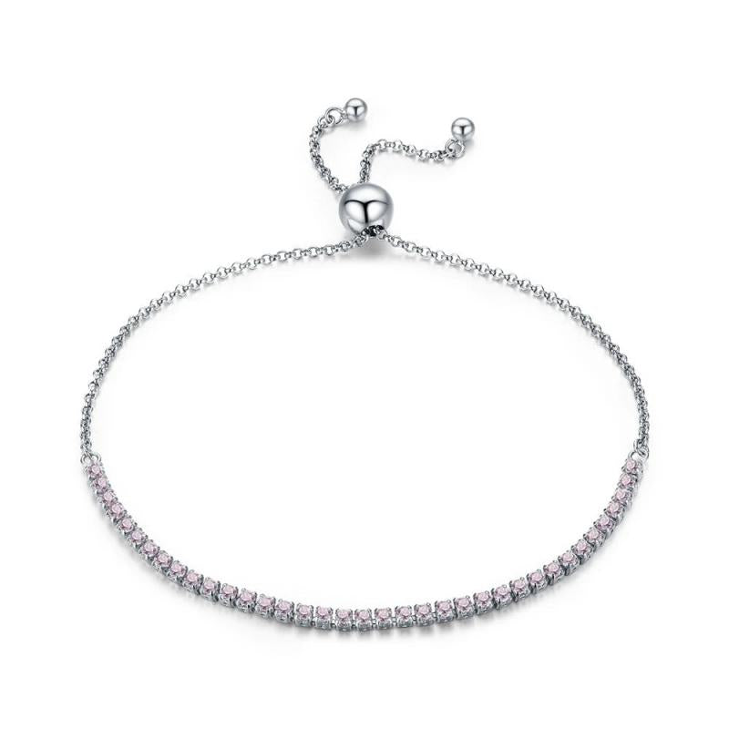 925 Silver Sparkling Strand Bracelet Women Tennis Jewelry SCB029