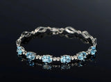 Aquamarine Bracelet 925 Sterling Silver Sky Gemstone Student Gift