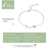 925 Silver Opal Link Bracelet for Women SCB175