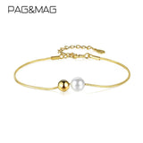 925 Sterling Silver Bracelet Fresh Water Pearl Thin Fashionable Bead Jewelry