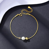 925 Sterling Silver Bracelet Fresh Water Pearl Thin Fashionable Bead Jewelry