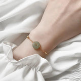14k Real Jade Gemstone Bracelet for Women