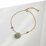 14k Real Jade Gemstone Bracelet for Women