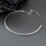 925 Sterling Silver Hollow Bracelet Chain for Women Party Gift