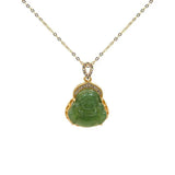 Hetian Jade Green Jade Buddha Pendant S925 Sterling Silver Chain