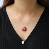 Sterling Silver Hetian Jade Money Bag Pendant Necklace