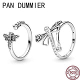 925 Silver Dragonfly Lady Pan Ring For Engagement Gift