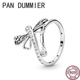 925 Silver Dragonfly Lady Pan Ring For Engagement Gift