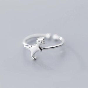 925 Sterling Silver Dinosaur Charm Ring Opening Gift