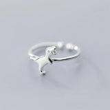 925 Sterling Silver Dinosaur Charm Ring Opening Gift
