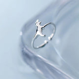 925 Sterling Silver Dinosaur Charm Ring Opening Gift