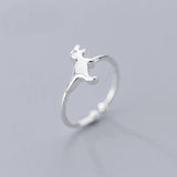 925 Sterling Silver Dinosaur Charm Ring Opening Gift