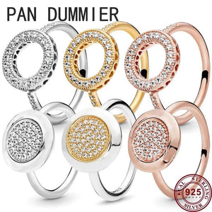 925 Silver Round Pan Logo Ring For Women