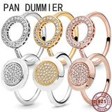 925 Silver Round Pan Logo Ring For Women